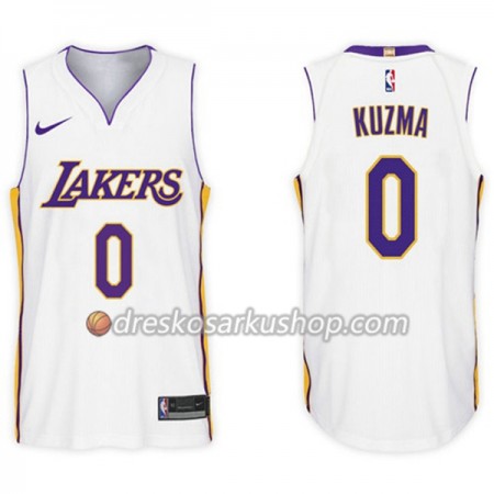 Muški NBA Dres Los Angeles Lakers Kyle Kuzma 0 Nike 2017-18 Bijela Swingman